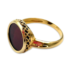 Gold plated amber ring