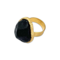 Bague en or plaqué ambre