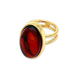 Gold plated amber ring, Big