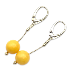Gold plated earrings with amber