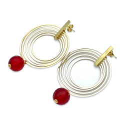 Boucles d'oreilles plaquées or avec ambre