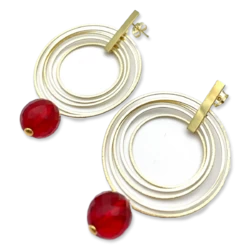 Boucles d'oreilles plaquées or avec ambre