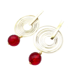 Boucles d'oreilles plaquées or avec ambre