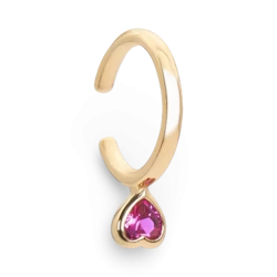 Gold plated silver Ear Cuff zircon Heart