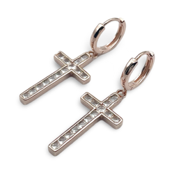 Gold plated silver earrings Crosses