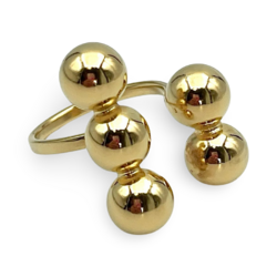 Gold plated silver ring Balls