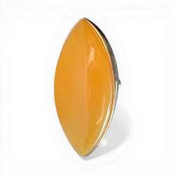 Gold-Plated Silver Ring with Yellow Amber (Adjustable)