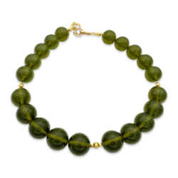 Green amber beads