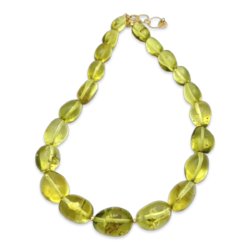 Green amber beads necklace