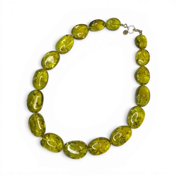 Green amber necklace