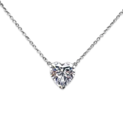 Heart Silver Necklace with zircon