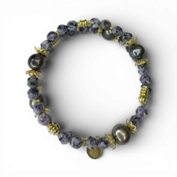 Jasper, bracelet perles sombres