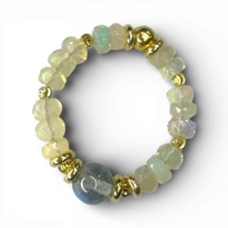 Labradorita, anillo de ópalo
