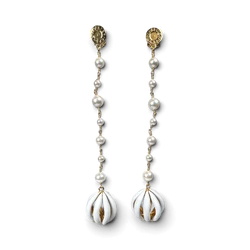 Long Pearl Earrings — Латунь з позолотою