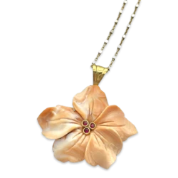 Collier MOP orange rubis