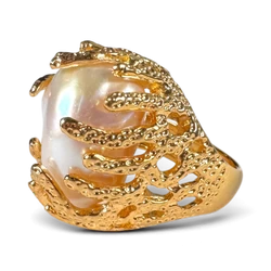 Pearl Ring — Vergoldetes Messing
