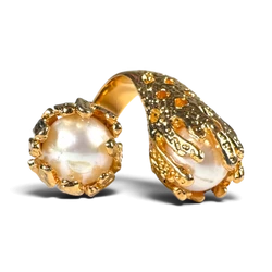 Pearl Ring — Vergoldetes Messing