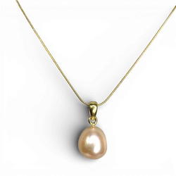 Pink Pearl gold plated silver pendant