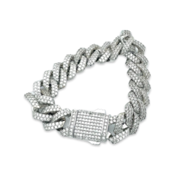 Prong silver bracelet with zircon