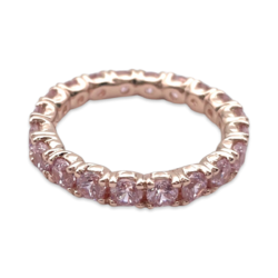 Rose Gold Plated Silver Ring with zircons