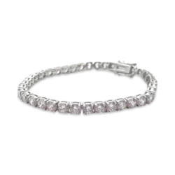 Bracelet de tennis en argent avec zircons