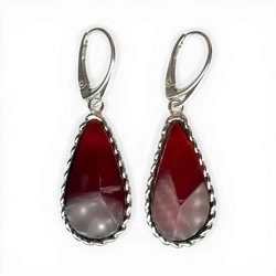 Silver amber earrings