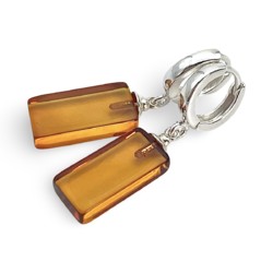 Silver amber earrings