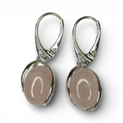 Boucles d'oreilles en argent et quartz rose