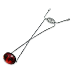 Pulsera de Plata con Ámbar Rojo