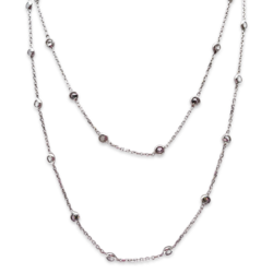 Silver chain with zircons