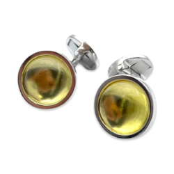 Silver cufflinks with amber