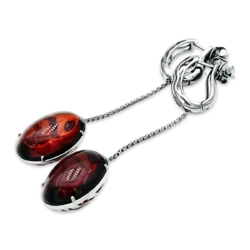 Boucles d'oreilles en argent avec ambre