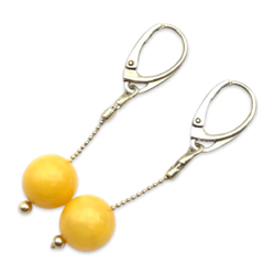 Silver earrings with amber