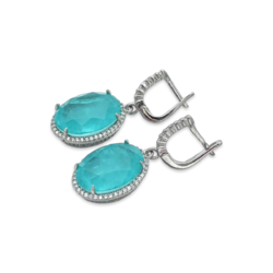 Pendientes de Plata con Paraiba y Circonitas