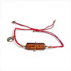Silver gold plated amber bracelet