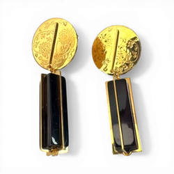 Silver gold plated amber earrings