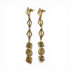 Silver gold plated amber earrings