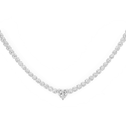 Collier en argent Cœur avec zircons