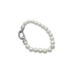 Silver pearl bracelet