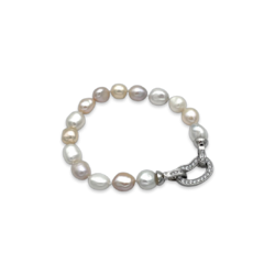 Silver pearl bracelet