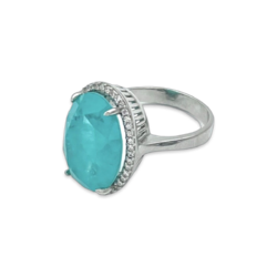 Anillo de Plata con Paraiba y Circonitas