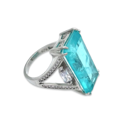 Anillo con Paraiba y Circonitas