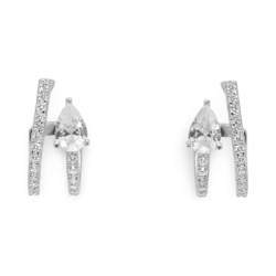 Pendientes de circonitas plateadas