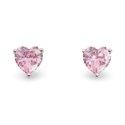 Pendientes de plata con circonitas y corazones