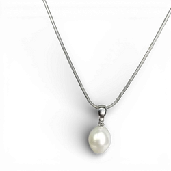 Pendentif en argent Perle Blanche