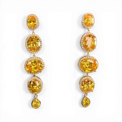 Yellow Princess Pendant Earrings