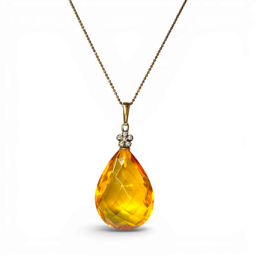Amber gold plated necklace