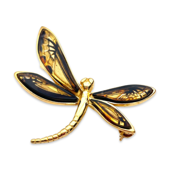 Colgante Broche de Ámbar Libélula