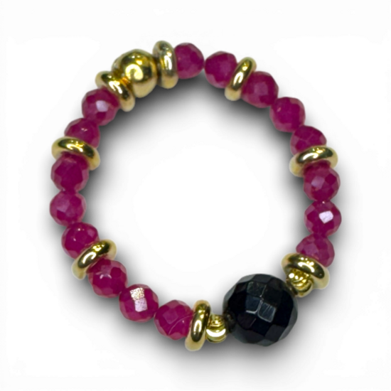 Янтарно-вишневий гранований, рубінове кільце