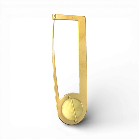 Amber gold plated brooch